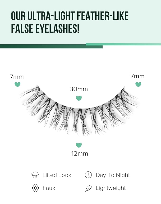 Mink Lashes Wispy False Eyelashes Short Fake Lashes Soft C Curl Eye Lashes Pack Natural Eyelashes Mink Eyelashes Fluffy Strip Lashes 7 Pairs-GlimoraGlow