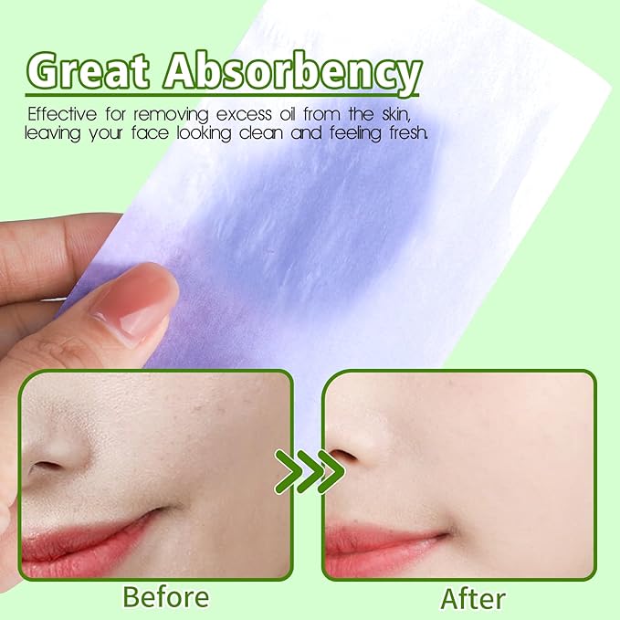 Blotting Paper, HNYYZL Oil Absorbing Sheets for Oily Skin 600 Sheets, Oil Control for Face, Makeup Blotting Paper, Natural Oil Absorbing Facial Blotting Sheets for Oily Skin Care (Pack of 6)-GlimoraGlow