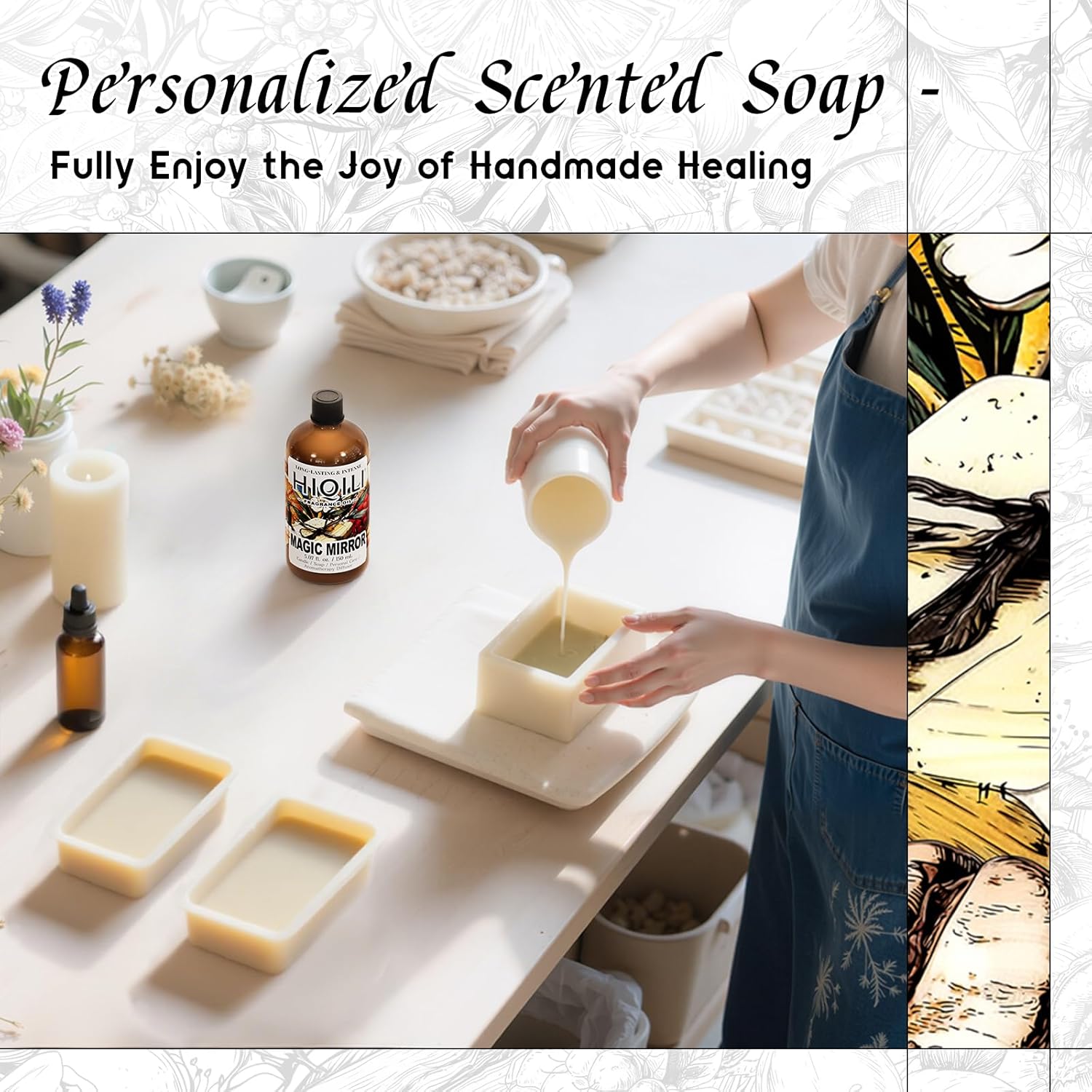 HIQILI Magic Mirror Fragrance Oil for Soap, Candle, Inspired by A.Su Ana-Sui, Women's Perfume Making, Floral Fruity Scents for Essential Oil Diffuser - 5.07Fl Oz-GlimoraGlow