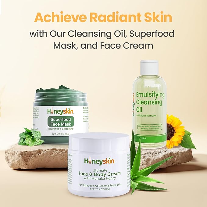 Honey Cleansing Balm Makeup Remover - Face and Eye Makeup Remover for Sensitive Skin Face Wash - Hydrating Facial Cleanser and Gentle to Face Makeup Melting Balm (4oz)-GlimoraGlow