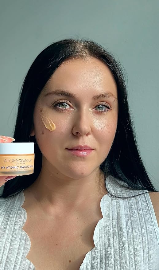MY ATOMIC BAKUCHIOL Cream for Eyes, Face and Neck – Bakuchiol + Purified Quinoa Seed Polysaccharides | Anti-Aging, Lifting & Brightening | Retinol Alternative | Vegan & Dermatologically Tested – 45ml-GlimoraGlow