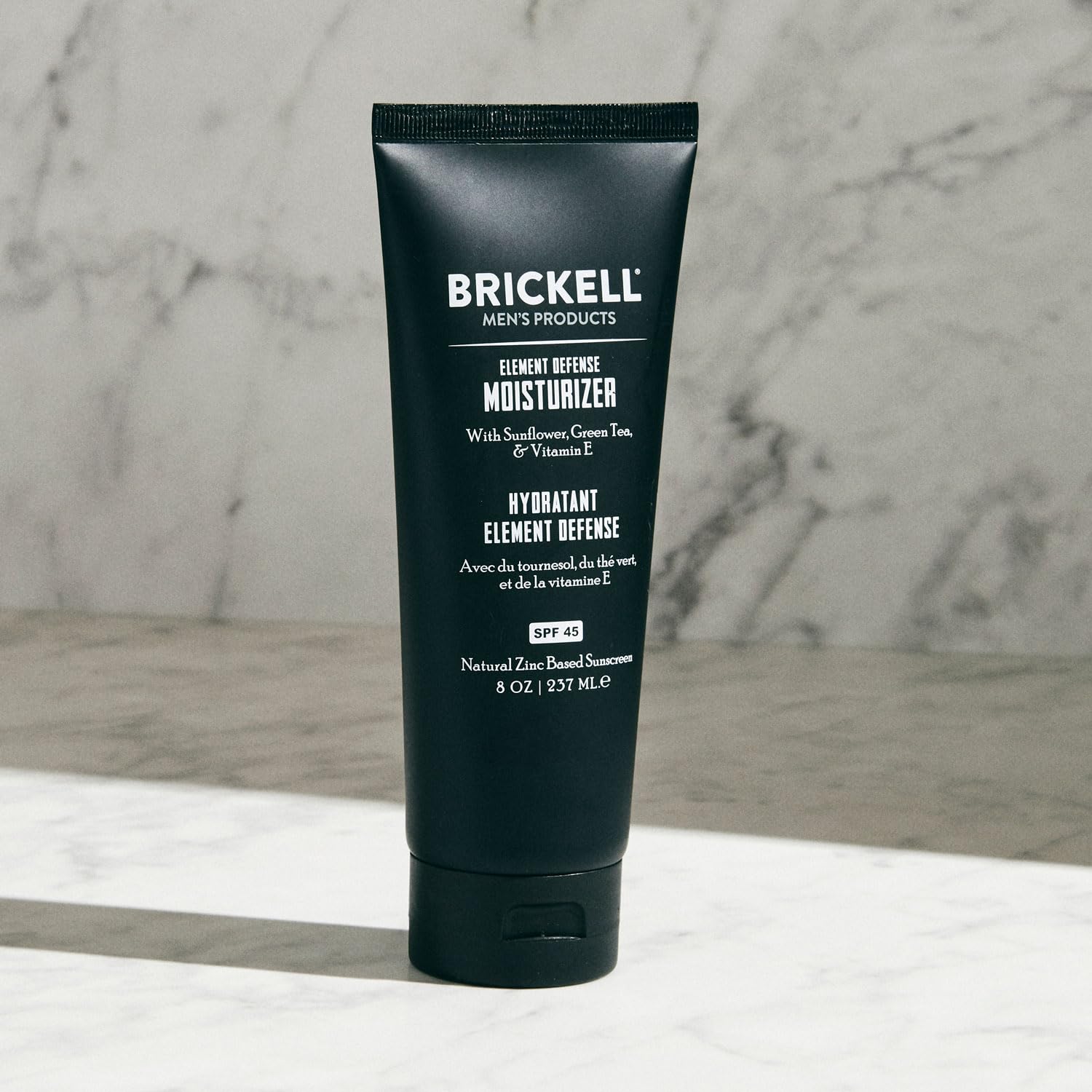 Brickell Men's Element Defense SPF45 Moisturizer for Men, Natural & Organic, Zinc Oxide Mineral Sunscreen, Hydrates and Protects Skin Against UVA/UVB Rays, 8 Ounce, Unscented-GlimoraGlow