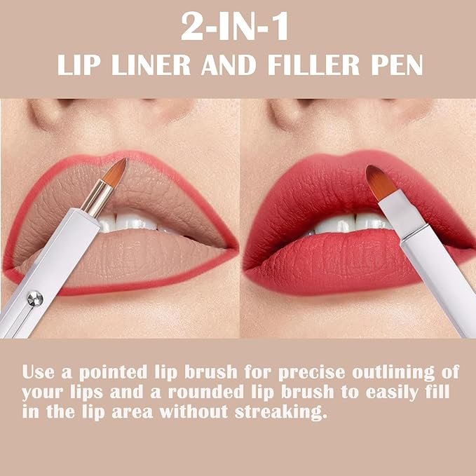3 Pack Lip Brush for Lipstick Makeup Brushes Double-Ended Retractable Lip Brush with Cap Dustproof for Lipstick Gloss Creams Portable with Cap(Black + Gold + Silver)-GlimoraGlow