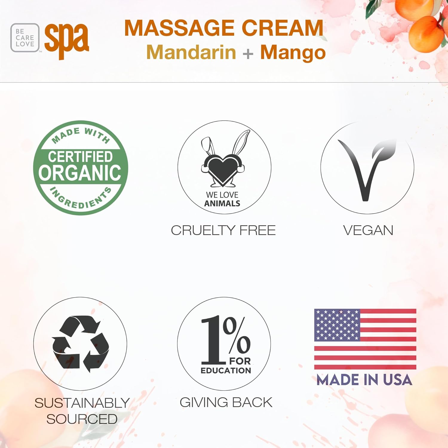 BCL SPA Massage Cream organic Mandarin + Mango body lotion with shea butter, aloe vera, peppermint, argan and jojoba oils, body cream to invigorate, hydrate and soften the skin. Home/Pro use 16 fl oz-GlimoraGlow