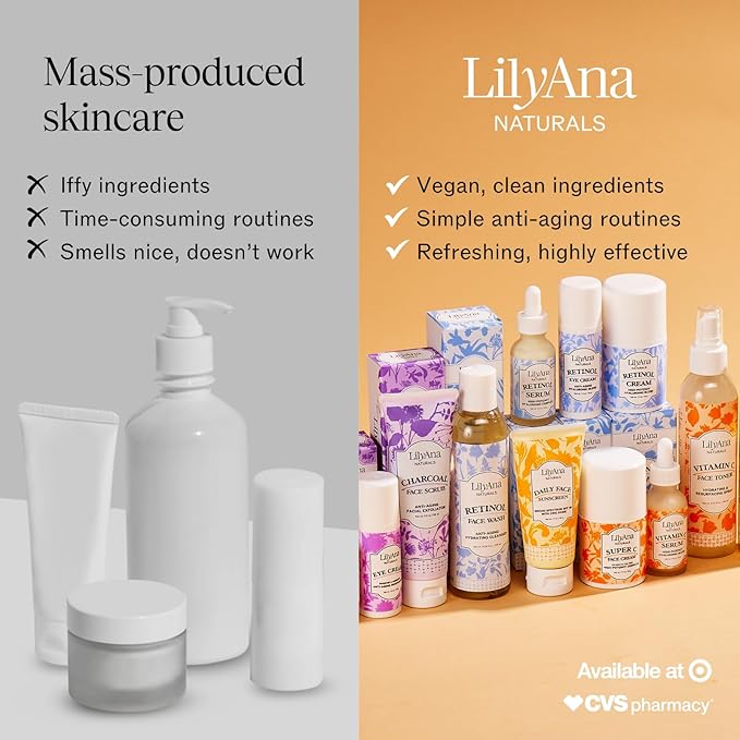 LilyAna Naturals Vitamin C Serum for Face - with Hyaluronic Acid and Vitamin E, Anti Aging Serum, Reduces Age Spots and Sun Damage, Promotes Collagen and Elastin (Double Pack)-GlimoraGlow