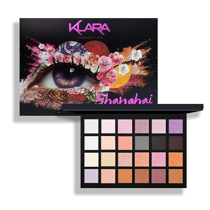24 Eyeshadow Palette - Festive Vibrant Shimmer Matte Warm Neutral Sparkling Eye shadow Palette (Shanghai)-GlimoraGlow