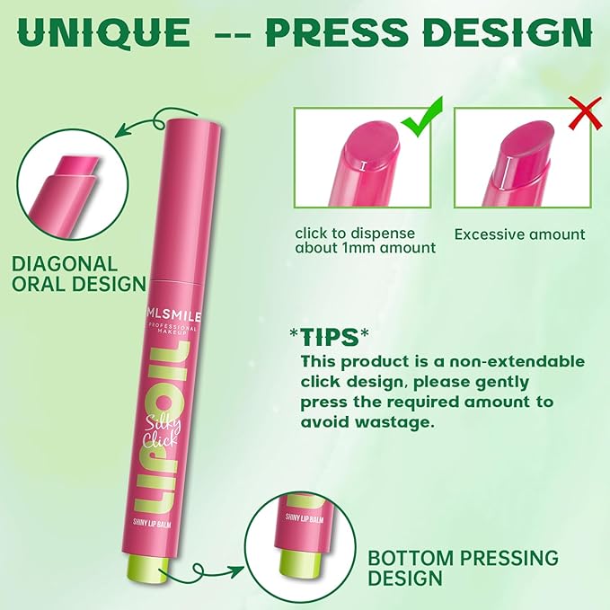 2 in 1 Solid Click Lip Gloss Pen With Brown Lip Liner Set Moisturizing Long Lasting Light Pink High Glossy Jelly Tinted Lip Balm Juicy Buildable Lip Plumper Makeup for Women-GlimoraGlow