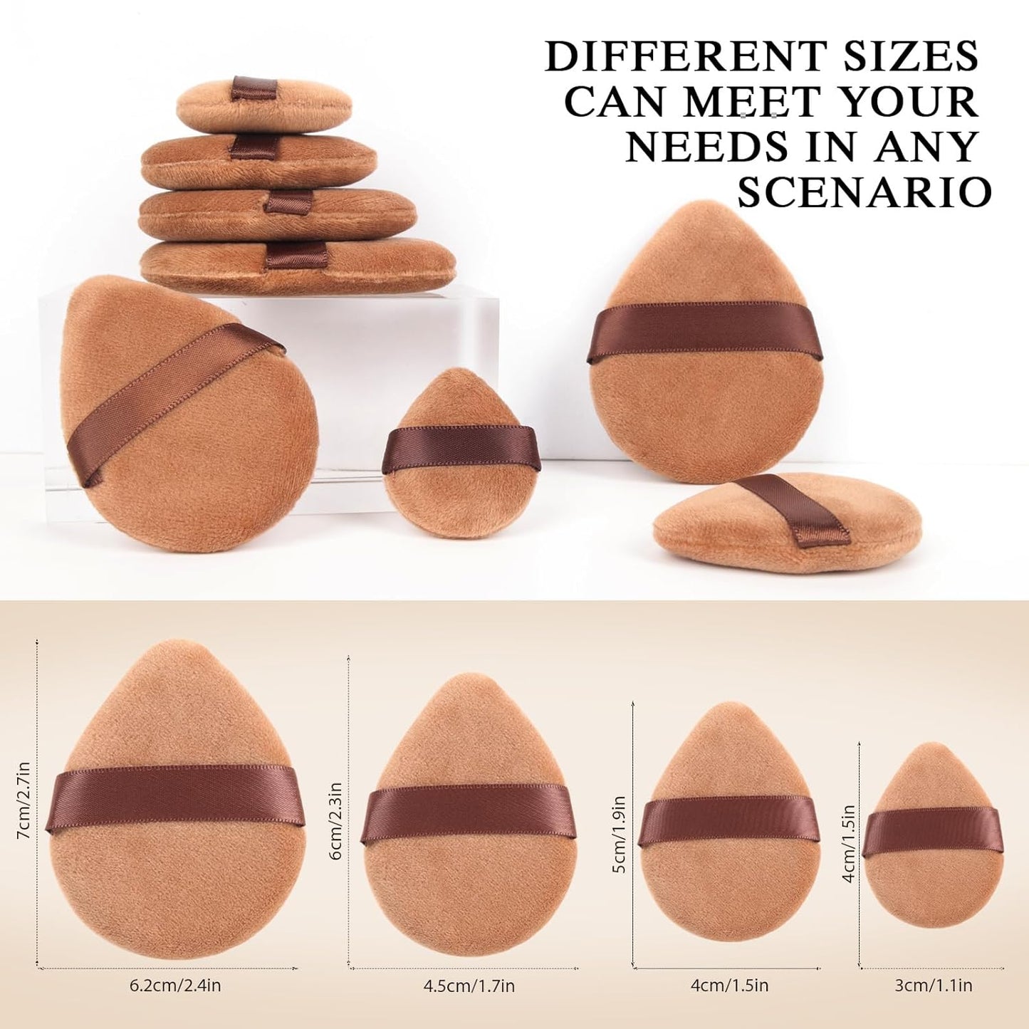 Powder Puff for Face Powder Triangle Beauty Blender Sponge Halo Glow Brown Powder Puff for Flawless Makeup Application-GlimoraGlow