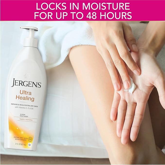 Jergens Ultra Healing Dry Skin Moisturizer, White 21 Fl Oz-GlimoraGlow