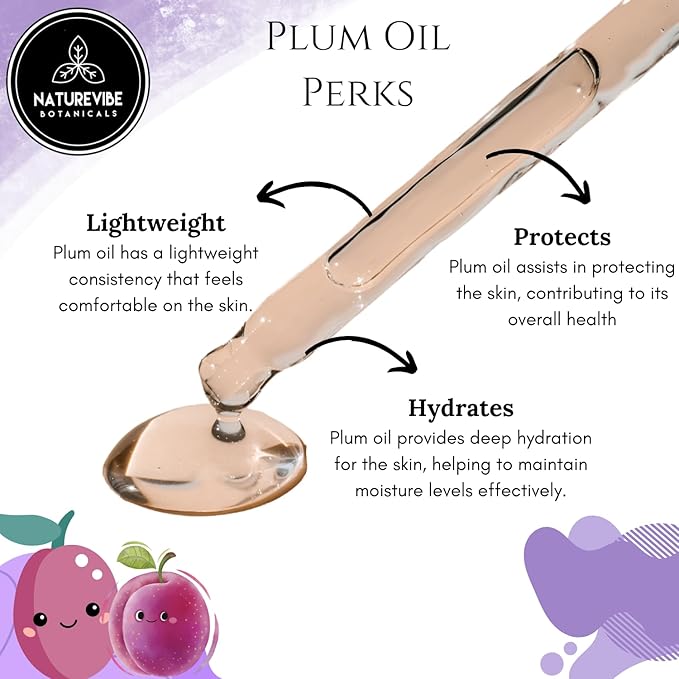 Naturevibe Botanicals Plum Oil 32 Ounces | 100% Pure and Natural | Great for Skin Care and Hair Care-GlimoraGlow