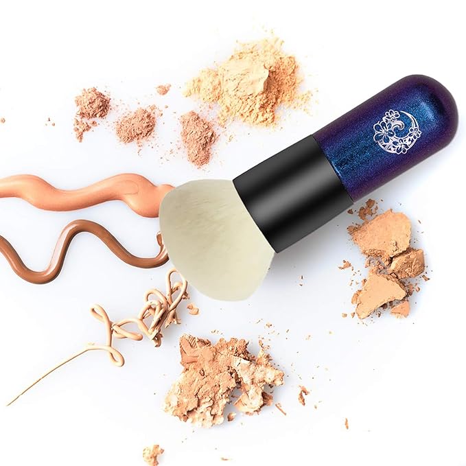 ENERGY Foundation Makeup Brush With Brush Clean Flat Top Kabuki for Face - Perfect For Blending Liquid, Cream or Flawless Powder Cosmetics - Buffing, Stippling, Concealer - Premium Quality Synthetic Dense Bristles-GlimoraGlow