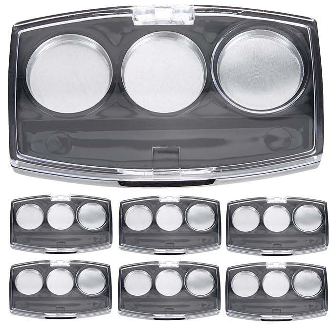 10Pcs Empty Magnetic Eyeshadow Palette Empty Eyeshadow Pans Containers Eyeshadow Palettes 3 Grids Makeup Pans Cosmetic Pans Eyeshadow Makeup Containers for Women Girls-GlimoraGlow