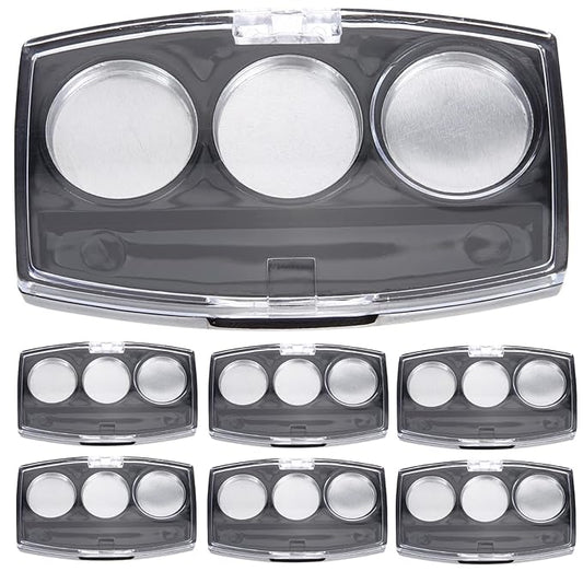 10Pcs Empty Magnetic Eyeshadow Palette Empty Eyeshadow Pans Containers Eyeshadow Palettes 3 Grids Makeup Pans Cosmetic Pans Eyeshadow Makeup Containers for Women Girls-GlimoraGlow