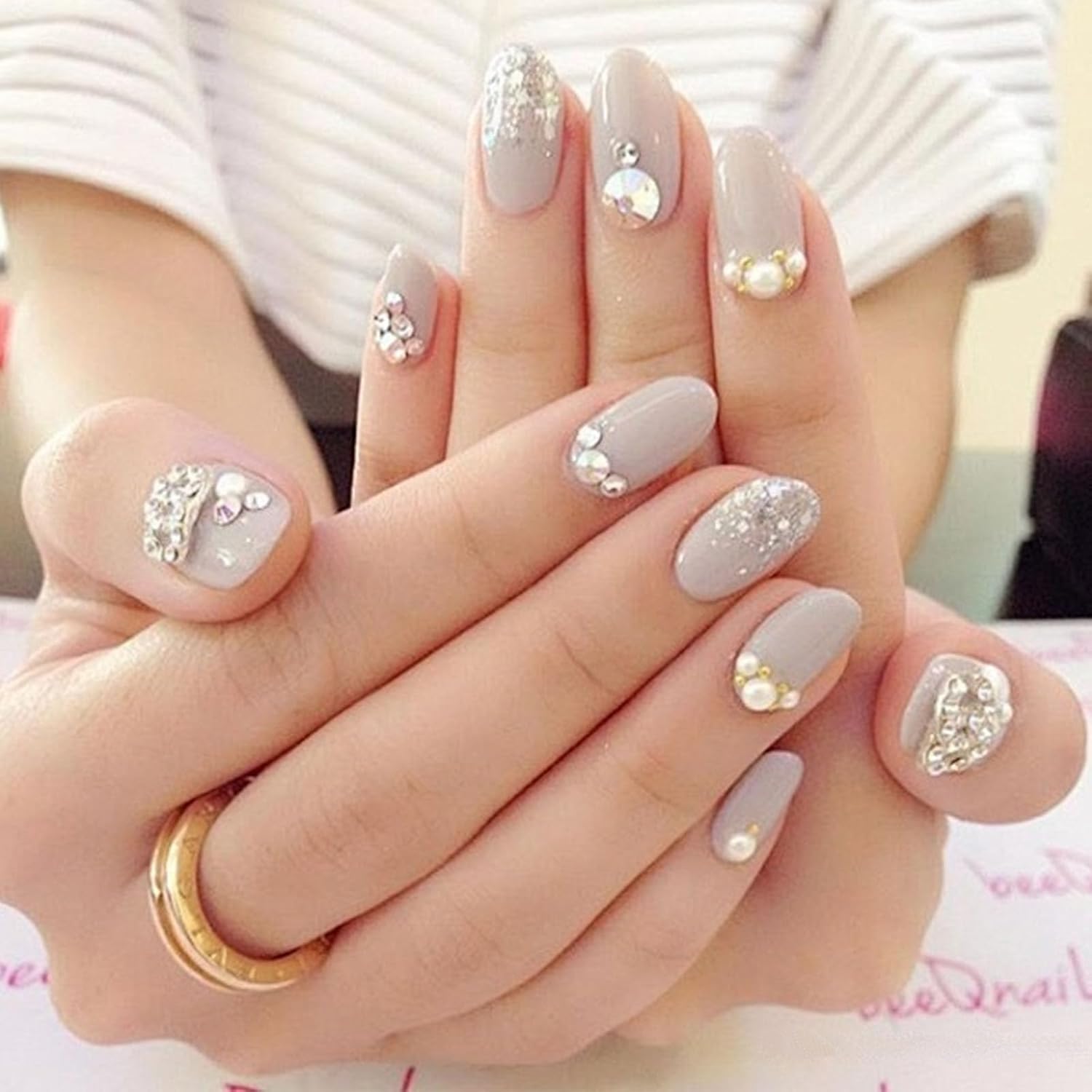 18 Types of 900 Special-Shaped Diamonds + 3200 Flat-Bottomed Nail Rhinestones, Clear Nail Crystal Gems Stone DIY Crafts for Shoes, Clothes, Jewels-GlimoraGlow