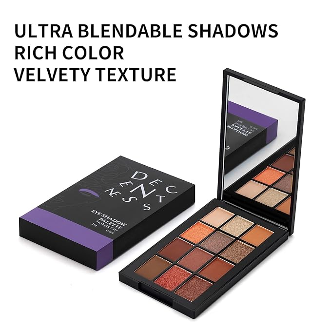 12 Colors Eyeshadow Palette Makeup Shades Nude Matte Shimmer Glitter Pigment, Pro Long Lasting&Waterproof Highlighting Makeup Palette,Ideal Gift(Twilight City)-GlimoraGlow