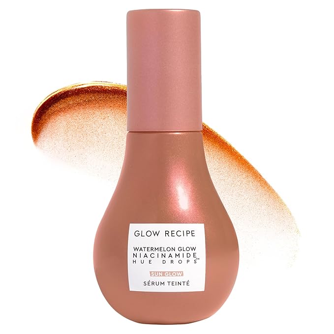 Glow Recipe Hue Drops Tinted Face Serum - Bronzing Drops to Brighten & Hydrate - Skincare Makeup Primer & Liquid Highlighter to Blur Pores for a Radiant, Even Skin Tone - Sunglow (40ml)-GlimoraGlow