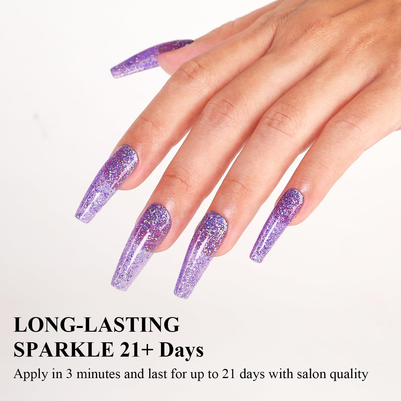 Imtiti Glitter Gel Nail Polish, Clear Purple Iridescent Glitter Gel Polish Diamond Shimmer Sparkle Soak Off UV LED Nail Gel Polish Autumn Winter Gel Polish Manicure Gel Nail Kit 10ML-GlimoraGlow