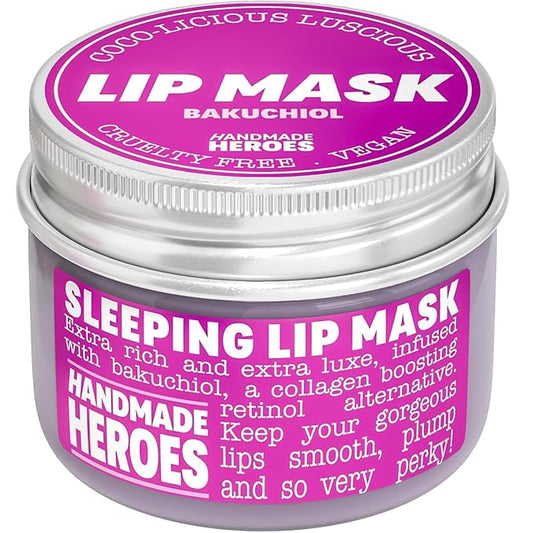 100% Natural Vegan Lip Butter Sleeping Lip Mask, Overnight Lip Moisturizer and Conditioner for Dry Lips. Intensive Lip Balm and Lip Therapy Skin Care with Mango butter (Bakuchiol - Collagen Boosting)-GlimoraGlow