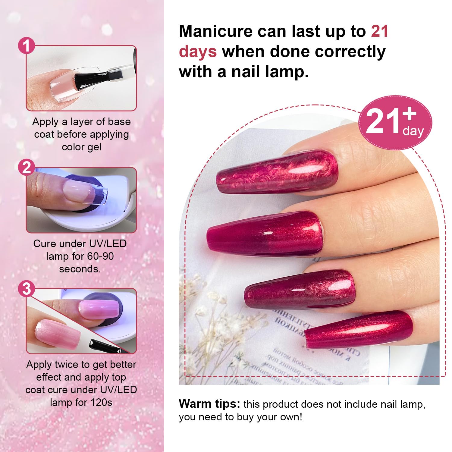 JODSONE 10 Color Gel Nail Polish Set with Base Coat and Top Coat Great DIY Salon Home Gift-GlimoraGlow