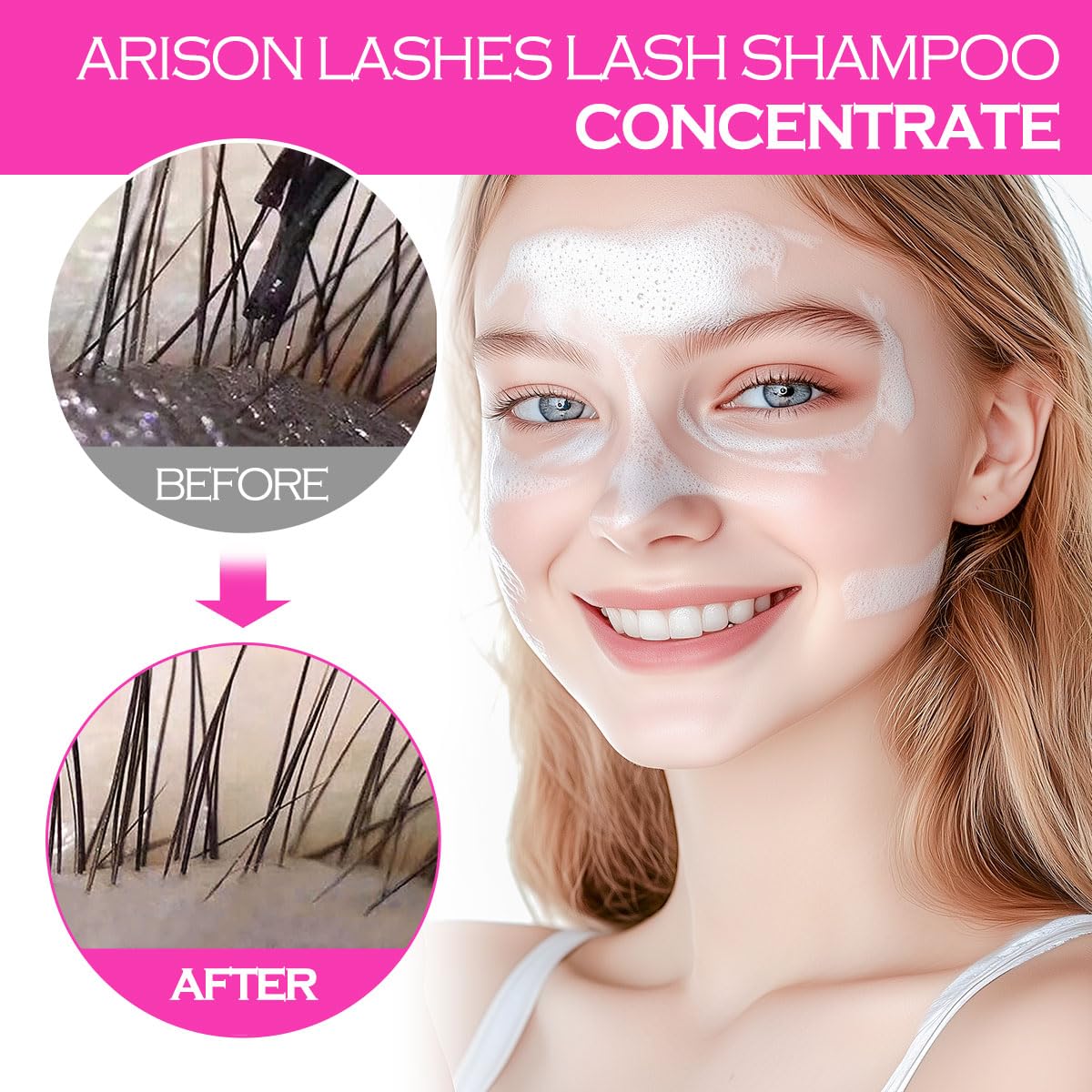 ARISON LASHES Lash Shampoo Concentrate for Lash Extensions 100ML Eyelash Cleanser Concentrate Oil-Free Eyelash Extension Shampoo with Salon Home Care(Cherry Blossom)-GlimoraGlow