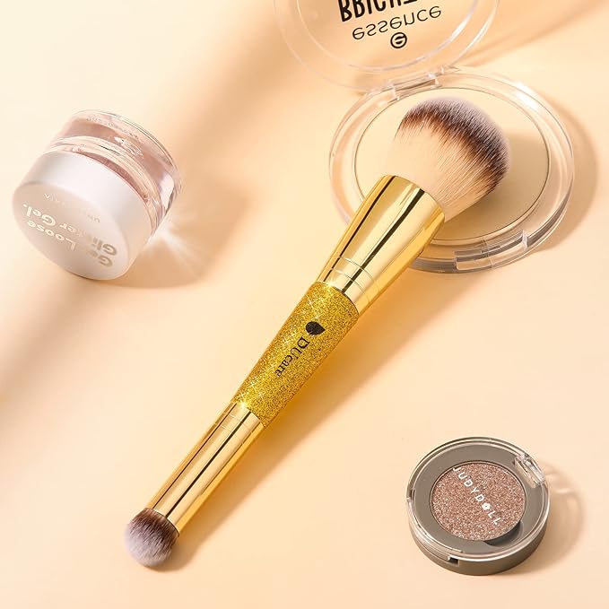 DUcare Powder Concealer Brush Foundation Makeup Brushes Double Ended Perfect for Rounded Taperd Liquid, Cream, Powder,Blending, Buffing-GlimoraGlow