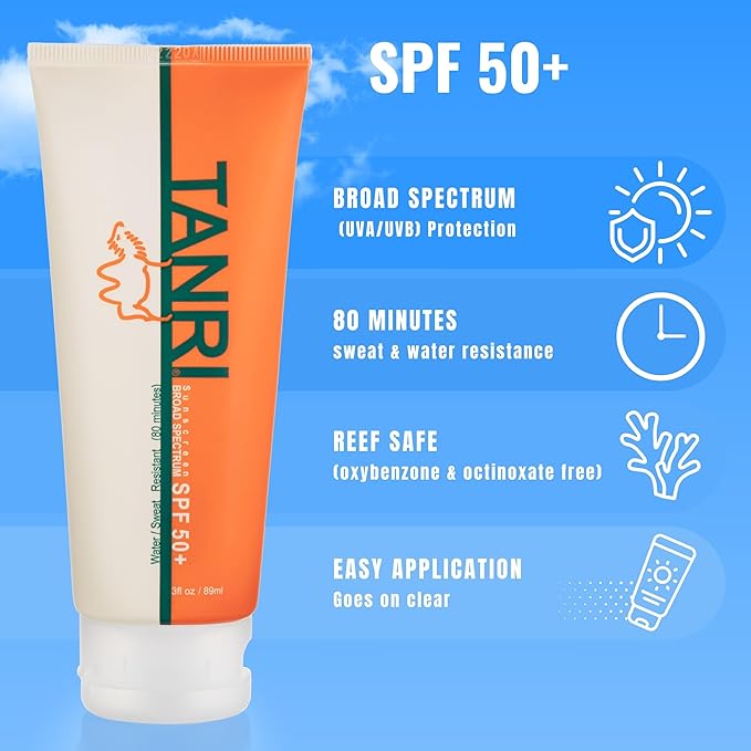 TANRI Primo Explorer Pack; Includes SPF50+ Sunscreen Lotion with Zero White Cast, Active Wipes No-Rinse Body Wipes, Moisturizing SPF15 Pear Lip Balm and an Adjustable Fanny Pack (4-Pack Bundle)-GlimoraGlow