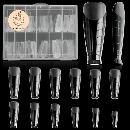 120Pcs Dual Nail Forms,T-Shape Extension Poly Nail Gel Nail Forms Full Cover Reusable Nail Molds 12 Sizes for Solid Nail Gel Glue Nail Art Design Salon&DIY-GlimoraGlow