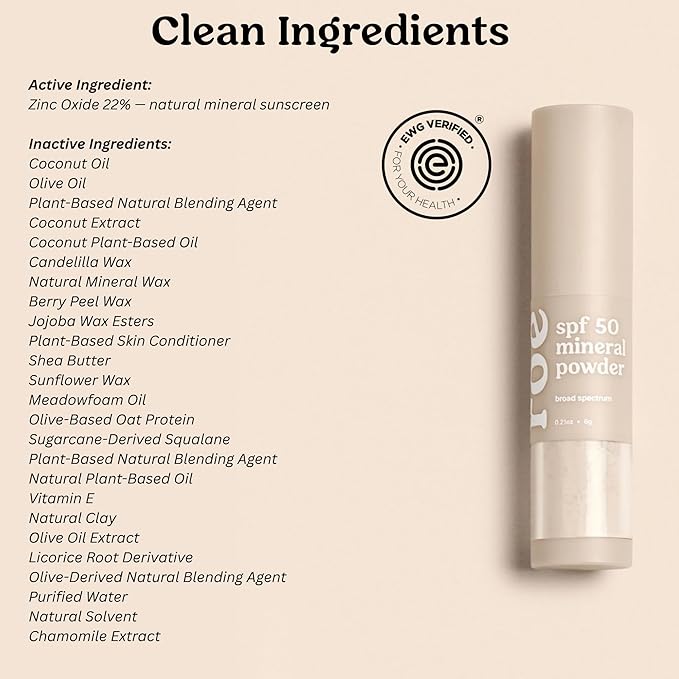 Roe Wellness- Kids SPF 50 Brush On Mineral Sunscreen Powder EWG Certified, Non-Toxic, Reef-Friendly, Easy to Apply for Kids, Babies & Parents (2Pack)-GlimoraGlow