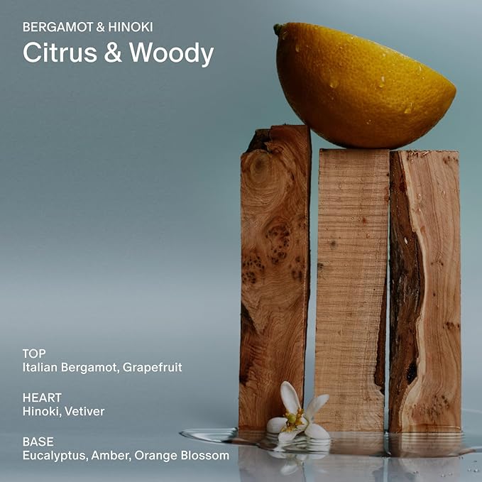 Salt & Stone Body Wash with Antioxidants for Deep Moisture | For Women & Men, Sulfate, Paraben, & Dye Free, Leaving Skin Soft and Hydrated | Bergamot & Hinoki 15.2 fl oz-GlimoraGlow