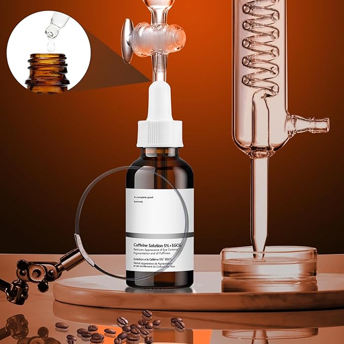 Caffeine Solution 5% + EGCG Eye Serum, 30ML Moisturizing Caffeine Eye Serum, Targets Dark Circles & Puffiness, Smooths Fine Lines-GlimoraGlow