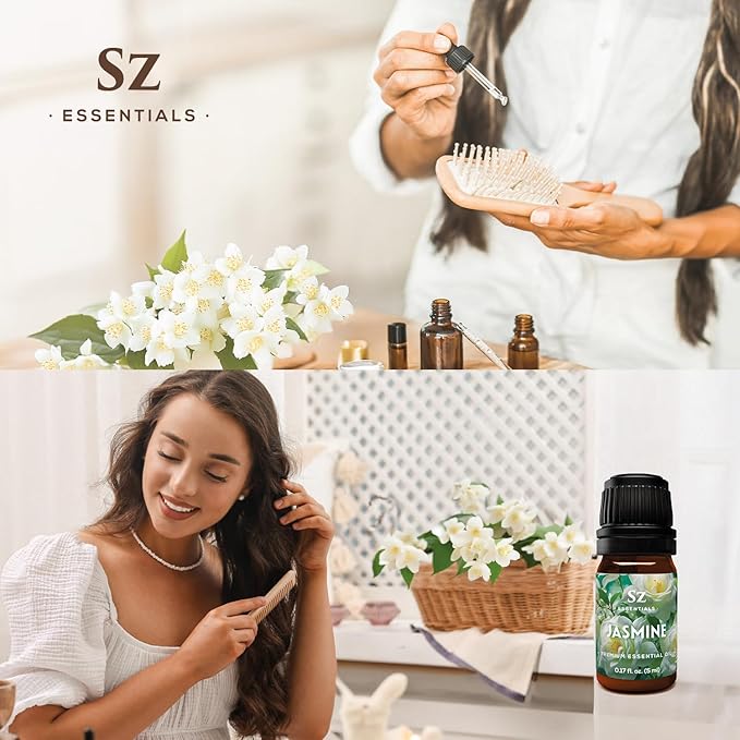 Jasmine Absolute Essential Oil – 100% Pure & Undiluted – 4 Jasminum Species – Divine Floral & Exotic Scent! – Aromatherapy & Natural Perfumery - Therapeutic Grade & Vegan – 0.17oz (5mL)-GlimoraGlow