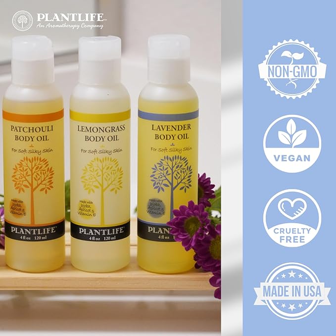 Plantlife Vanilla Orange Body Oil - Formulated for Soft and Silky Skin Using Rich Plant Oils That Absorb and Leave a Light Aroma on the Skin - Made in California 4 oz-GlimoraGlow
