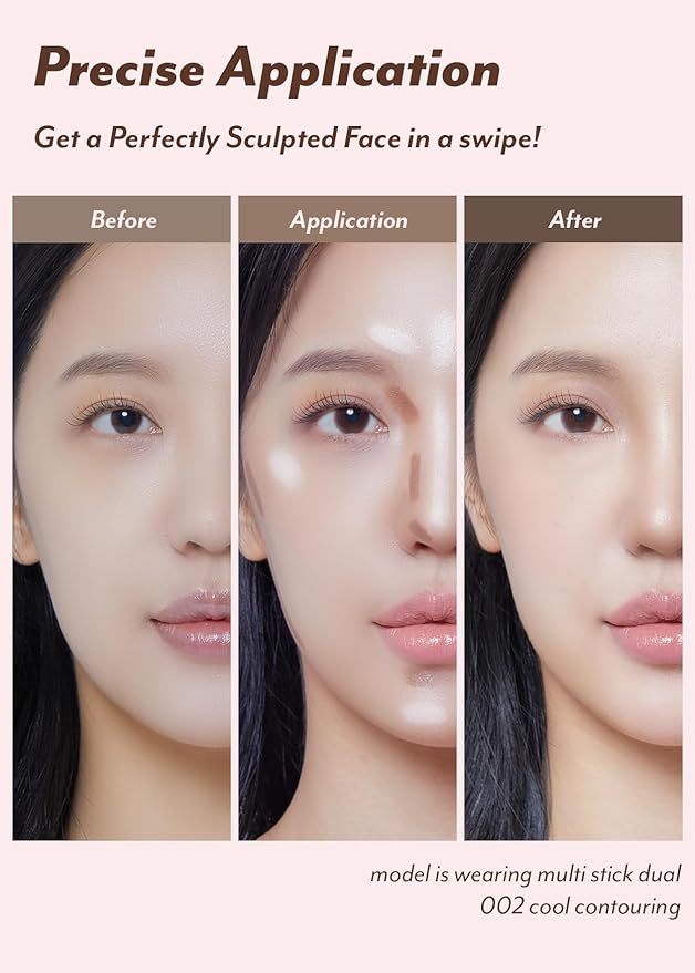 I'M MEME I'm Multi Stick Dual | Two Shade Shading and Highlighting Matte Finish | Suitable for Beginners Portable Size | 002 Cool Contouring-GlimoraGlow