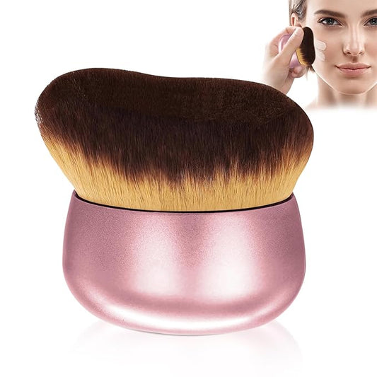 Extra Large Body Makeup Brush For Self Tanner,Leg Makeup &Bronzer Blend,75 mm Wide-headed Kabuki Brush Provides More Even& Pretty Application, Sunscreen Face&Back Makeup Brush,Wet&Dry Use-Matte (Pink)-GlimoraGlow