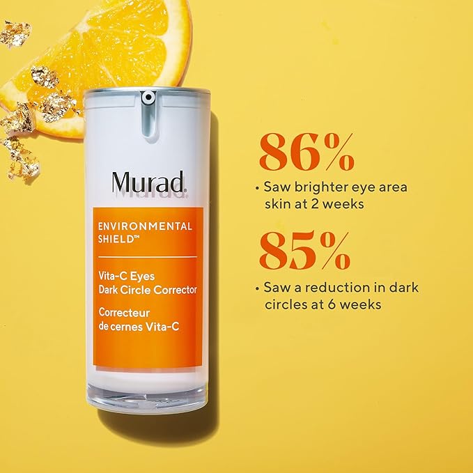 Murad Vita-C Eyes Dark Circle Corrector – Environmental Shield Vitamin C Brightening Serum – Anti-Aging Treatment for Puffiness and Wrinkles, 0.5 Fl Oz-GlimoraGlow