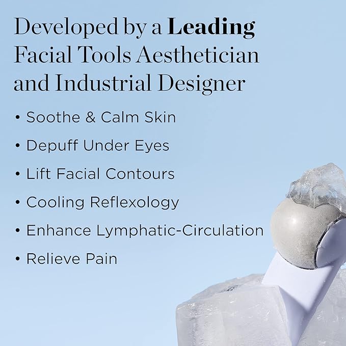 StackedSkincare Ice Roller for Face and Eyes - Stainless Steel Facial Ice Roller for Puffiness, Undereye Bags, Redness, Skin Cooling, and Lymphatic Drainage Massage - Face Roller for Women and Men-GlimoraGlow