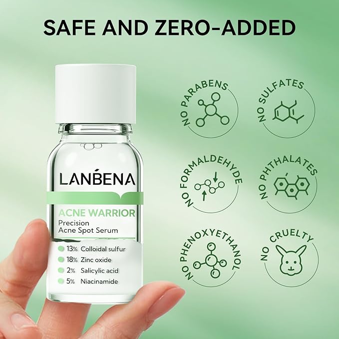 LANBENA Precision Acne Spot Serum, Acne Drying Lotion, Overnight Acne Treatment For Face, Dry Out Pimples, Blemishes, Zits And Clean Pores, 0.42 Fl Oz-GlimoraGlow