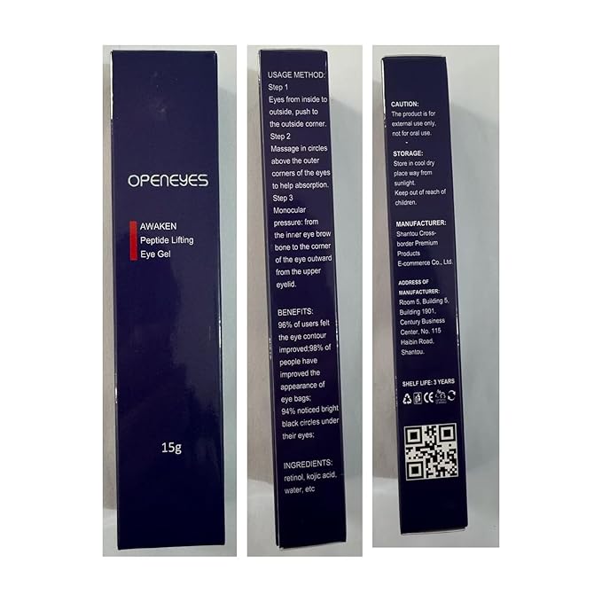 Open eyes awaken peptide lifting eye gel,peptide eye lifting gel,Reduces Dark Circles, Dark circles Hydrating firming Eye cream (5PCS)-GlimoraGlow