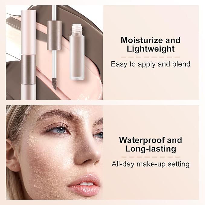 2 in 1 Bronzer and Highlighter Stick,Non-greasy & Non-drying Contour Pencil,Easy to Create a Natural Shimmery Finishing,Long Lasting & Waterproof Face Brighten Make up Pen-GlimoraGlow