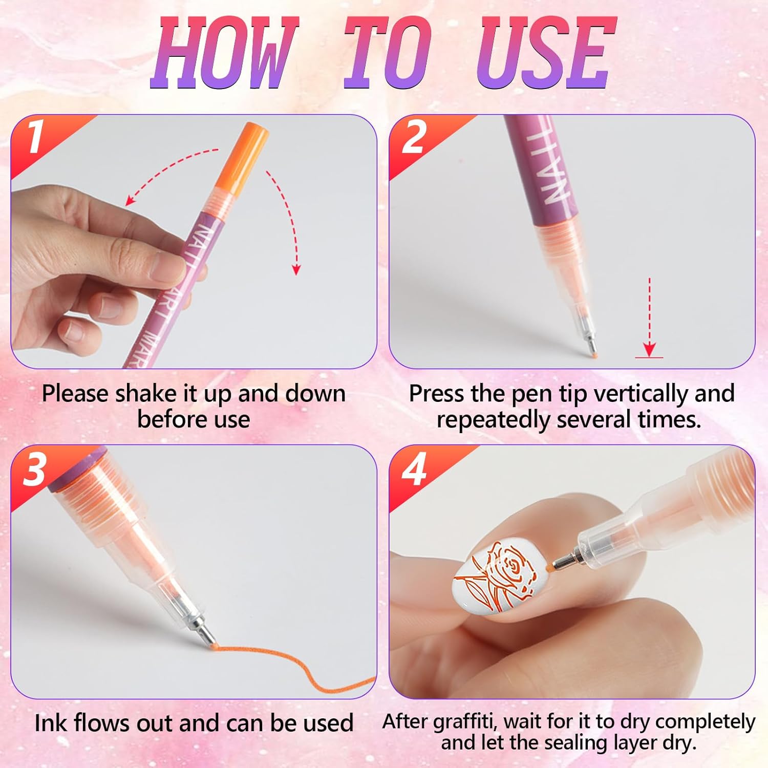 12 Colors Nail Art Pens Set, Nail Art Markers for Gel Nails, Drawing Painting Point Liner Acrylic Painted Pen Kit, Waterproof and Quick-drying Nail for DIY Nails Art Design Manicure Tools-GlimoraGlow