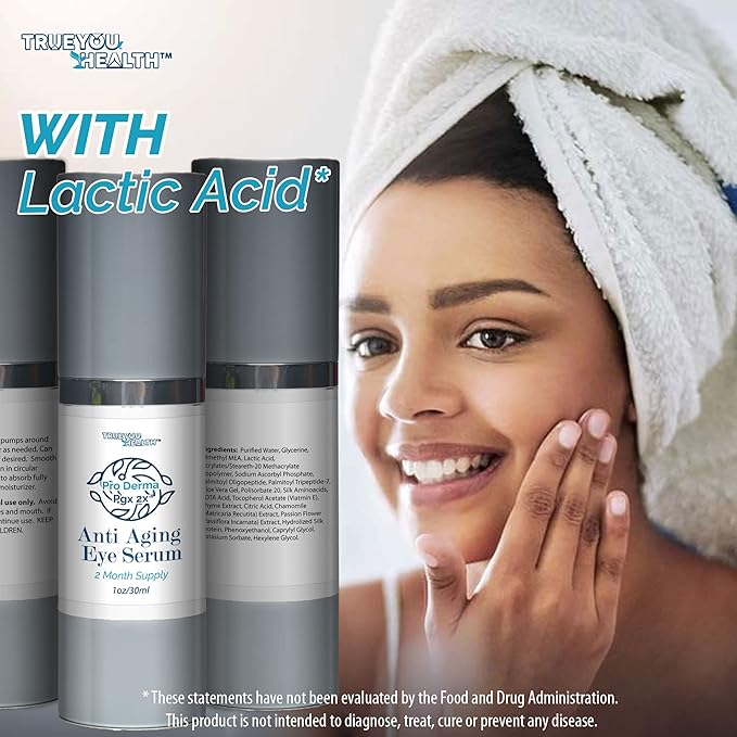 Pro Derma Pgx 2x Anti Aging Eye Serum - 2 Month Supply - Improved Formula to Promote Youthful Appearance - Support Reduced Puffiness & Undereye Bags - Minimize Appearance of Wrinkles & Dark Circles-GlimoraGlow