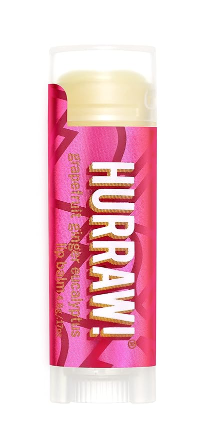 Hurraw! Grapefruit, Ginger, Eucalyptus (Kapha) Lip Balm: Organic, Certified Vegan, Cruelty and Gluten Free. Non-GMO, 100% Natural Ingredients. Bee, Shea, Soy and Palm Free. Made in USA-GlimoraGlow