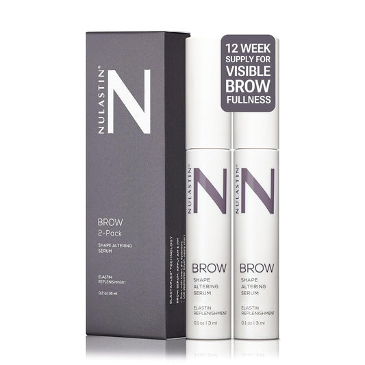 NULASTIN Eyebrow Serum for Thicker Looking Brows - BROW Shape Altering Serum - Reduce Shed & Encourage Fuller, More Youthful-Looking Brows - With Keratin & Peptides (2 Count, 0.1 fl oz each)-GlimoraGlow