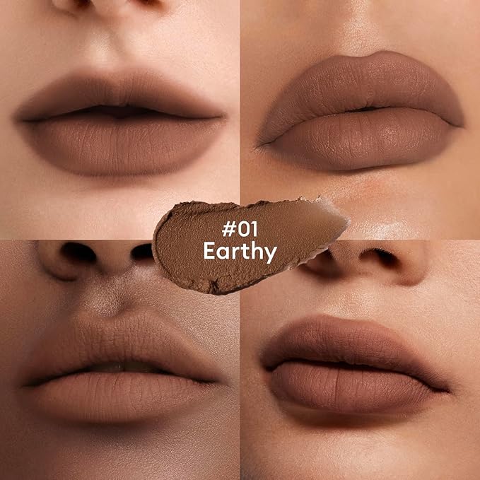 ITY Velvet Matte Finish Lip Stain-Mousse Textured Lip Clay, Red Shade, Conceals Lip Lines, Rich Pigment Lip Tint Lipsticks, 0.14 oz (4g) in Earthy, Ginger.-GlimoraGlow