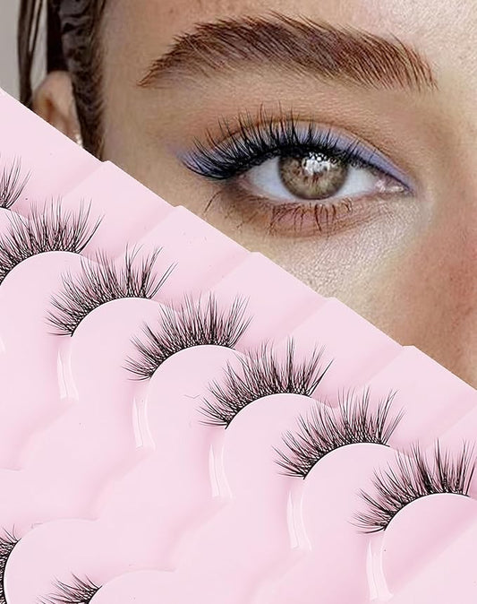 Onlyall Half Eyelashes Corner Lashes Natural Lashes Half Lashes Wispy End Lashes Corner Eyelashes 3/4 Lashes 7 Pairs C19-GlimoraGlow