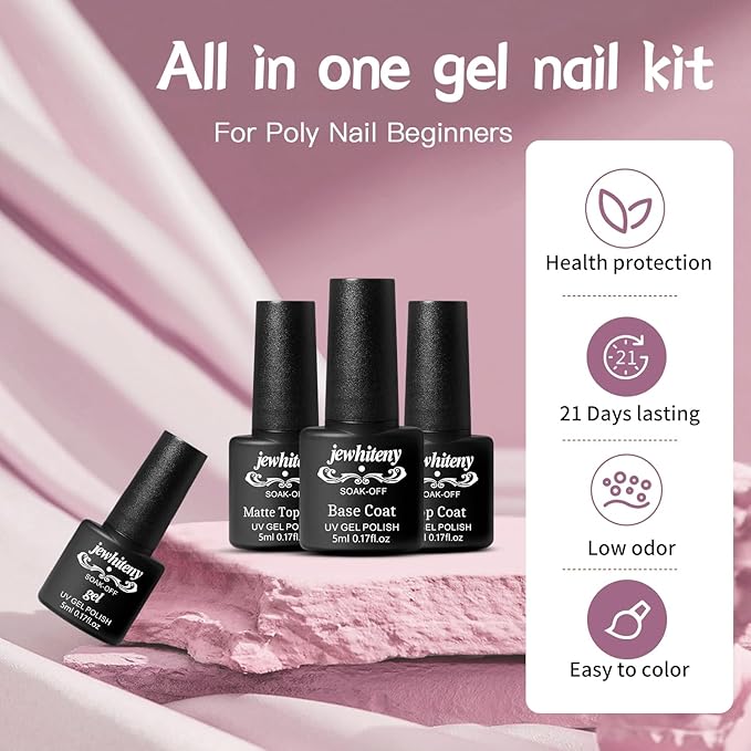 JEWHITENY 27 Colors Nail Polish Kit with U V Light, U V LED Nail Dryer Lamp Curing Gel Nail Polish Set Popular Gel Polish Set DIY at Home, Nail Manicure Tools-GlimoraGlow