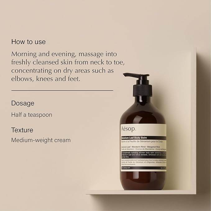 Aesop Geranium Leaf Duet | Gel Body Cleanser & Body Balm | Aromatic Pairing For Cleansed and Supple Skin | Paraben-Free, Cruelty-Free & Vegan |16.9 oz + 16.5 oz-GlimoraGlow