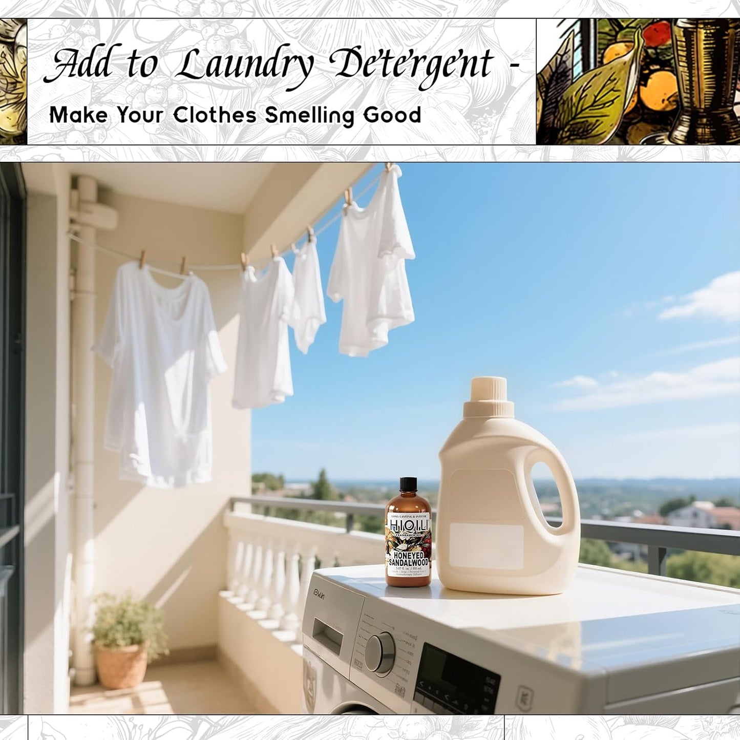 HIQILI Honeyed Sandalwood Fragrance Oil for Diffuser, Candle & Soap Making, Add to Dryer Balls, Lotion, Hotel Luxury Scents - 5.07 Fl Oz-GlimoraGlow