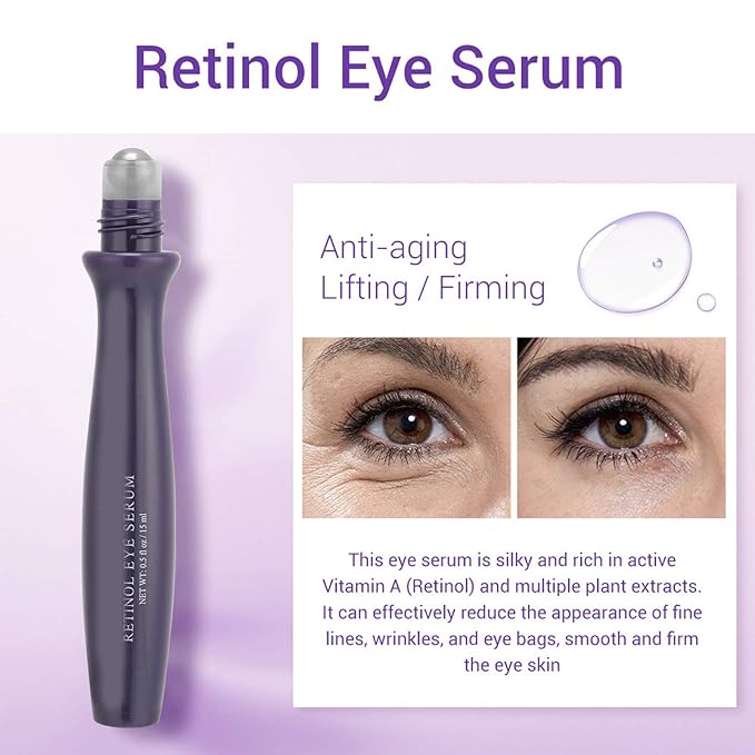 RollOn Eye Serum, Moisturizing Eye Serum AntiWrinkle Skin Lifting Firming Eye Serum for Anti Aging Skin Care with Dark Circles (01)-GlimoraGlow