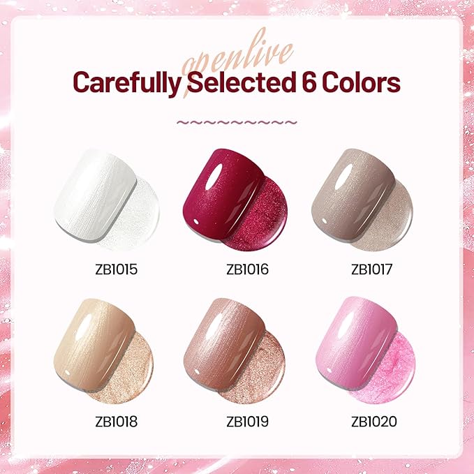 10ml Glitter Nail Polish Set 6 Colors Glitter Red Pink White Nail Polish Set for Nail Art-GlimoraGlow